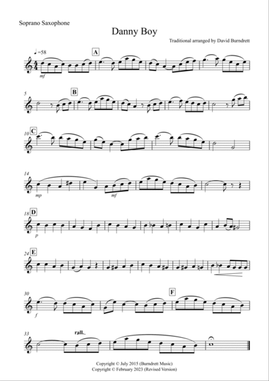 Danny Boy for Saxophone Quartet Saxophone Quartet scores gallery preview page 3