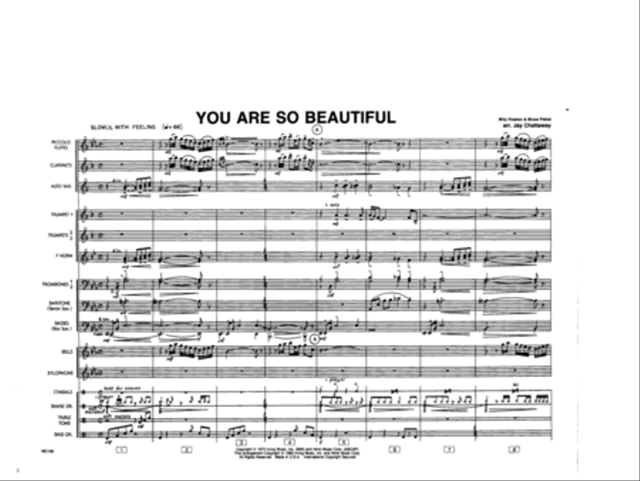 You Are So Beautiful Marching Band scores gallery preview page 2