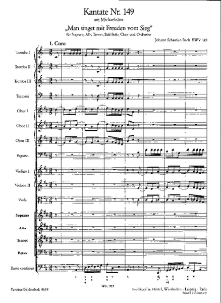 Cantata BWV 149 "Man singet mit Freuden vom Sieg"