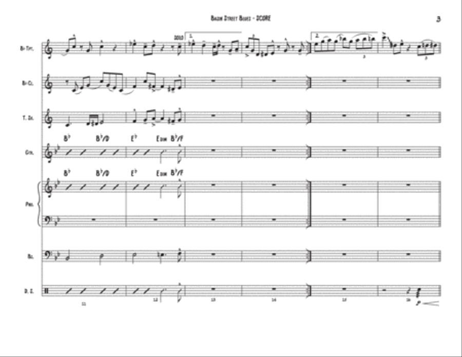 Basin Street Blues Basin Street Blues Large Ensemble scores gallery preview page 3