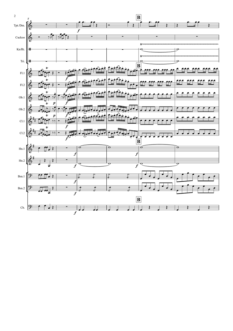 Kinder- Symphonie (Toy Symphony): Composer: Unknown - symphonic wind/percussion Large Ensemble scores gallery preview page 2