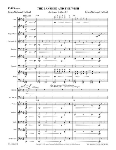 The Banshee and the Wish, An Opera in One Act, Full Score and Individual Parts image number null