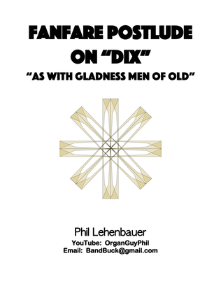 Book cover for Fanfare Postlude on "Dix" organ work by Phil Lehenbauer