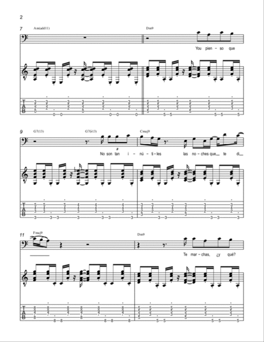 Mi Historia Entre Tus Dedos Guitar Tablature scores gallery preview page 2