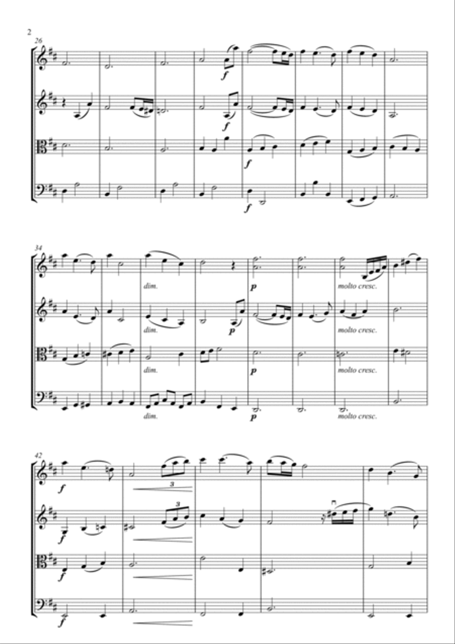 Ratatouille Main Theme String Quartet scores gallery preview page 2