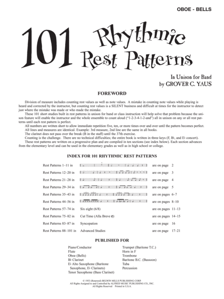 101 Rhythmic Rest Patterns