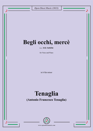 Book cover for Tenaglia-Begli occhi,mercè,from Arie Antiche(Anthology of Italian Song),in b flat minor,for Voice an