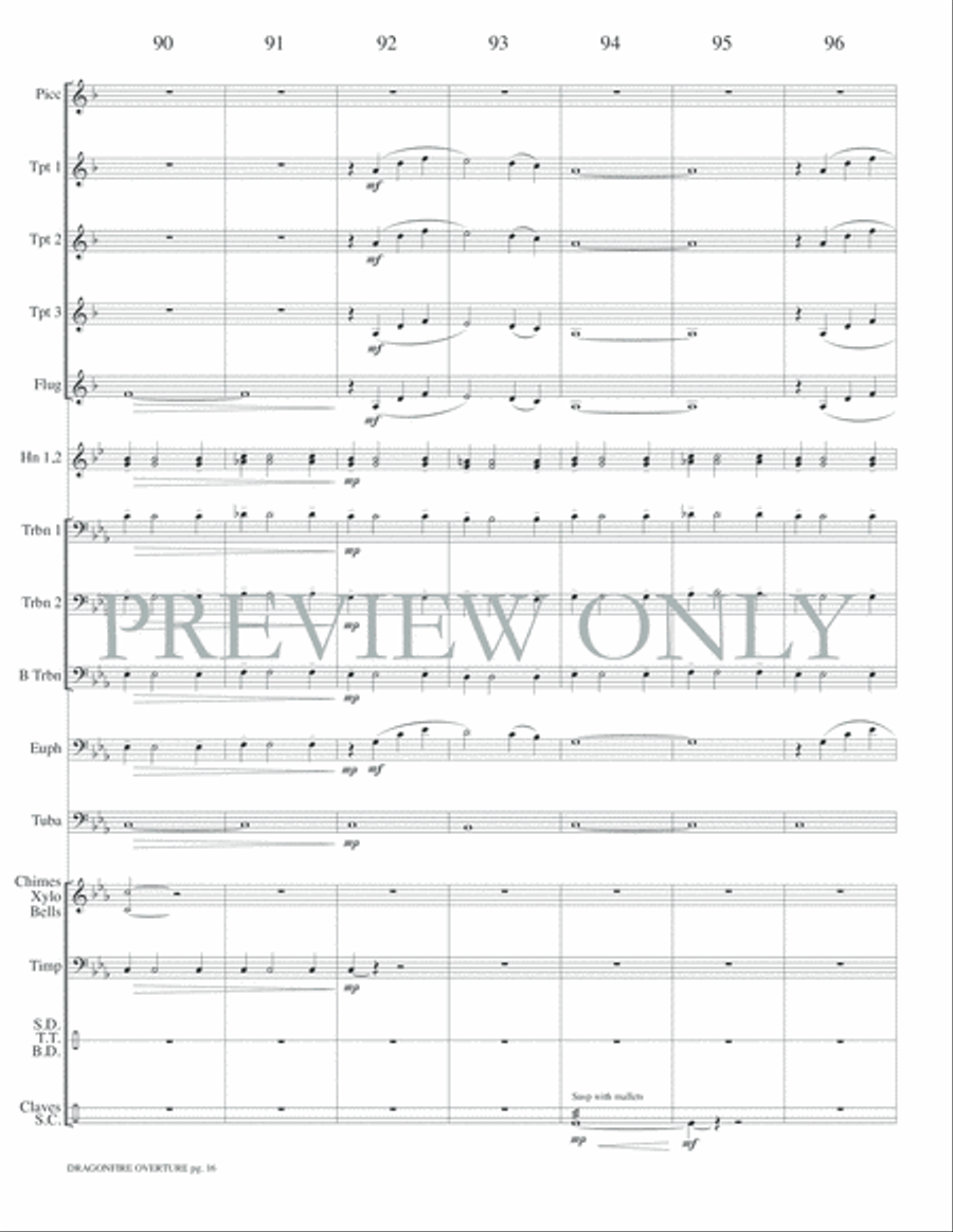 Dragonfire Overture Small Ensemble scores gallery preview page 18