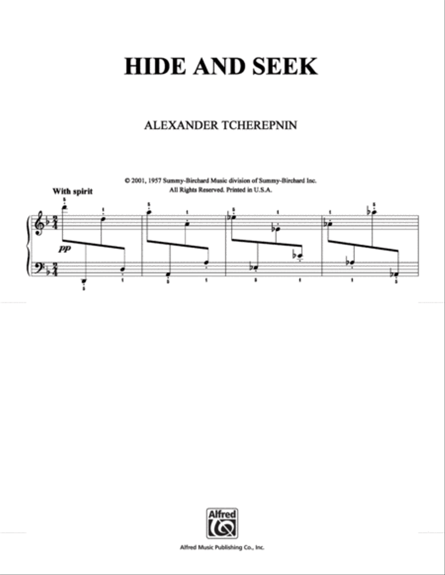 Hide and Seek Hide and Seek Piano Solo scores gallery preview page 1