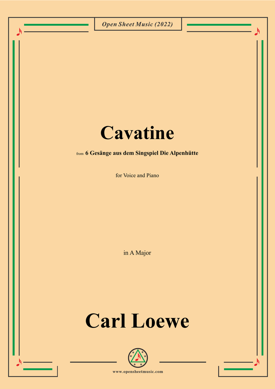 Loewe-Cavatine,in A Major,for Voice and Piano