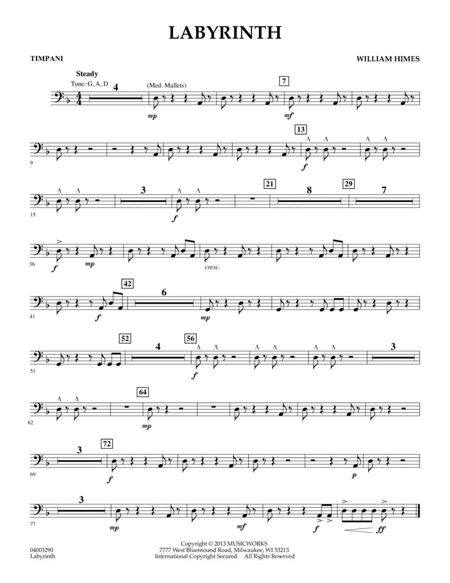 Labyrinth - Timpani Concert Band scores gallery preview page 1