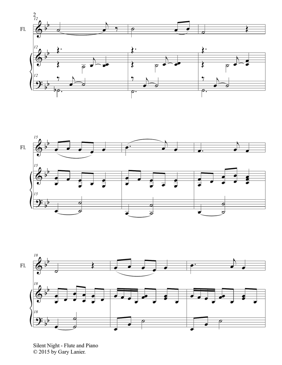 CHRISTMAS FLUTE (6 Christmas songs for Flute & Piano with Score/Parts) Flute Solo scores gallery preview page 3