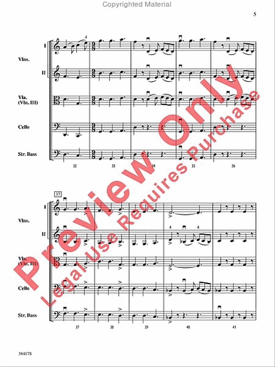 Themes from St. Paul's Suite String Orchestra scores gallery preview page 6