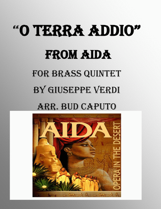 Book cover for "O terra addio" from Aida for Brass Quintet