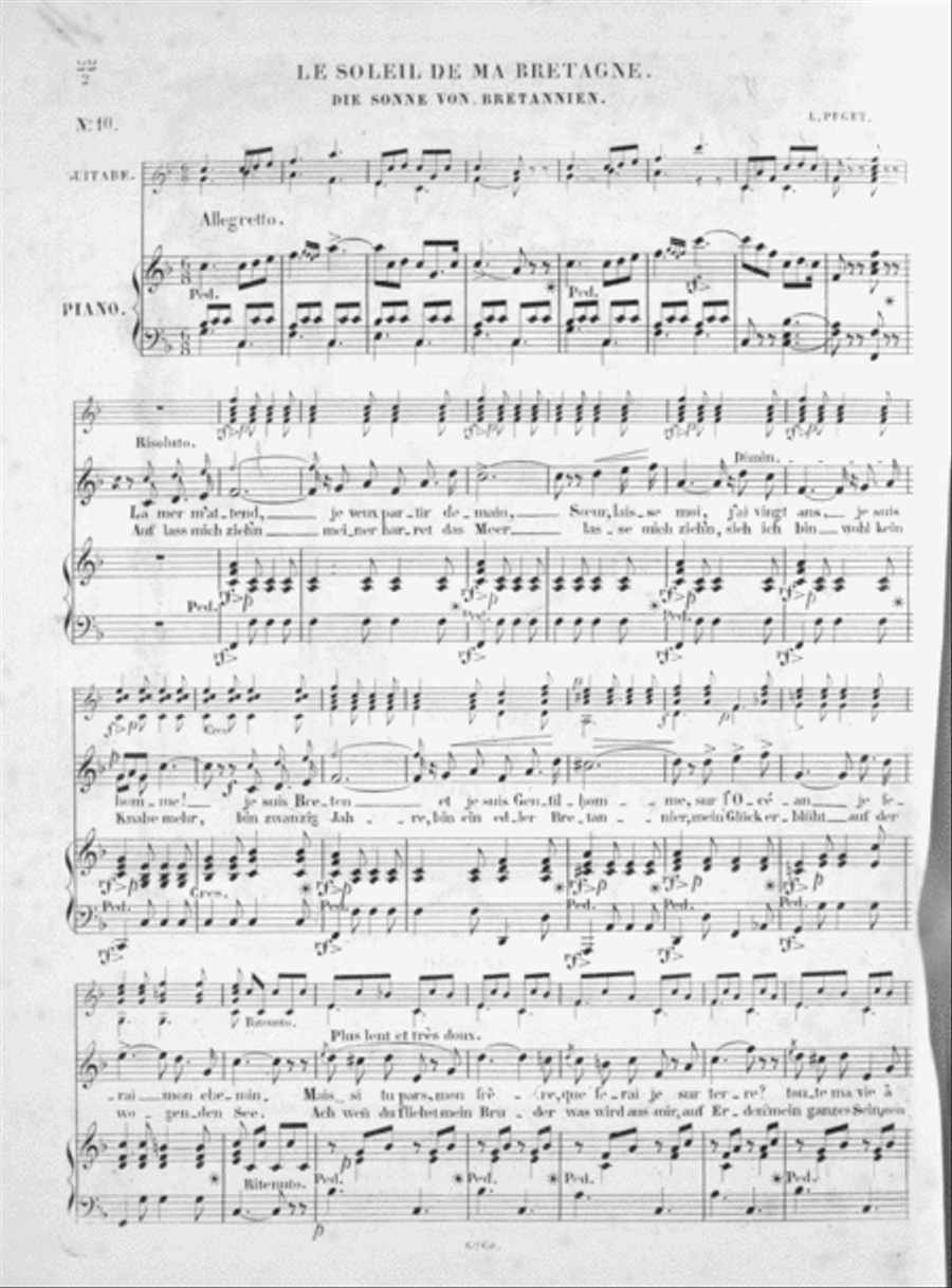 Le Soleil De Ma Bretagne. Die Sonne von Breatannien, Melodie Voice scores gallery preview page 2