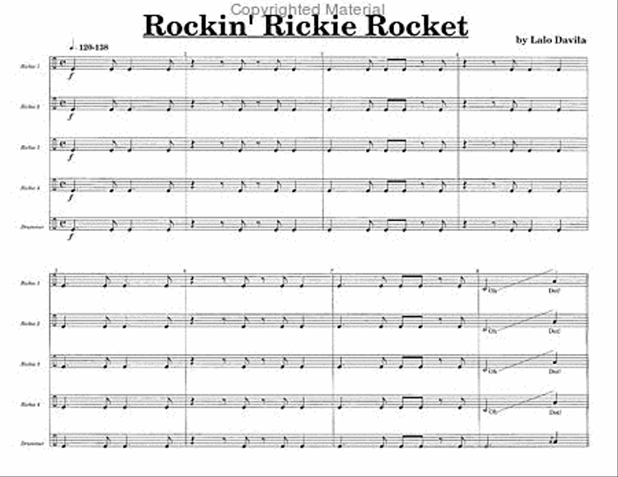 Rockin' Rickie Rocket Rockin' Rickie Rocket Percussion Ensemble scores gallery preview page 3