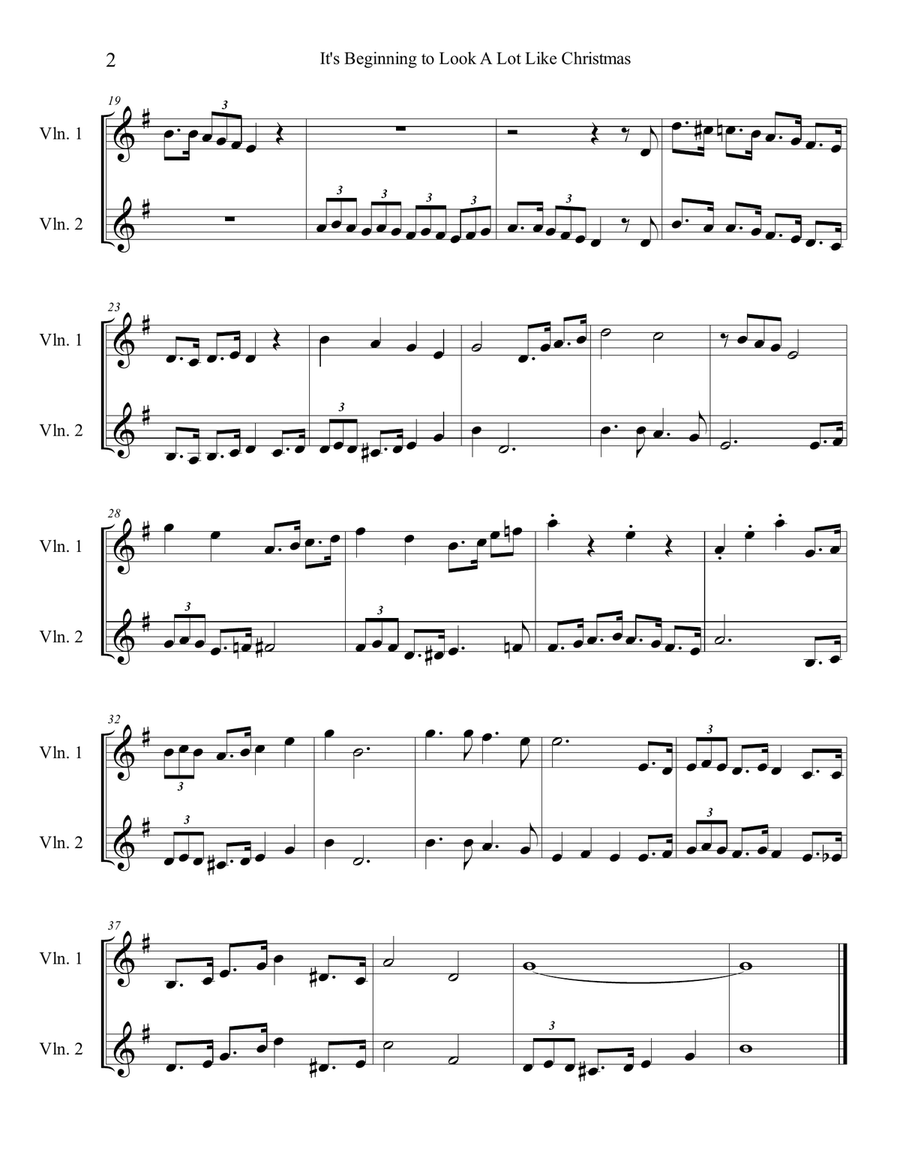 It's Beginning To Look Like Christmas String Duet scores gallery preview page 2