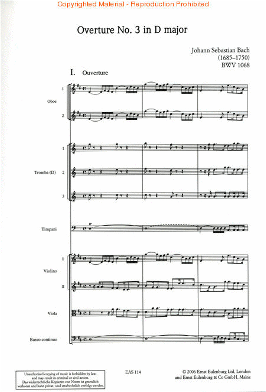 Overtures Nos. 3-4 BWV 1068-1069 Orchestra scores gallery preview page 2