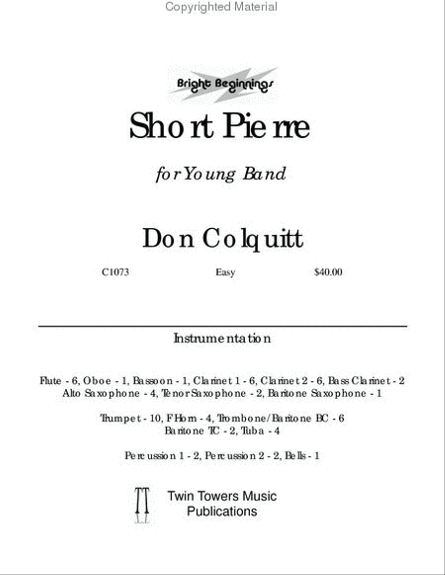 Short Pierre Short Pierre Concert Band scores gallery preview page 2