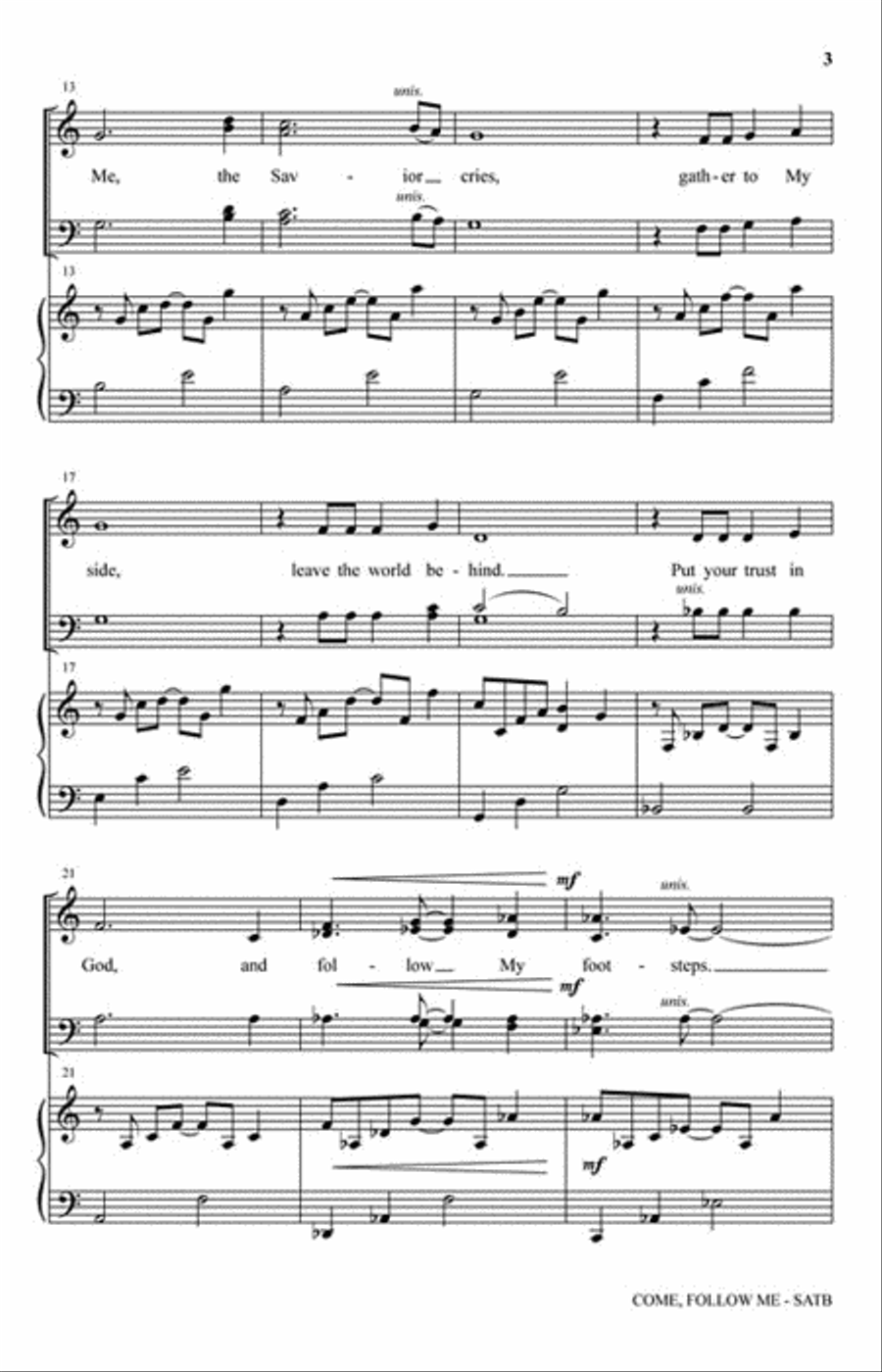 Come, Follow Me 4-Part scores gallery preview page 3