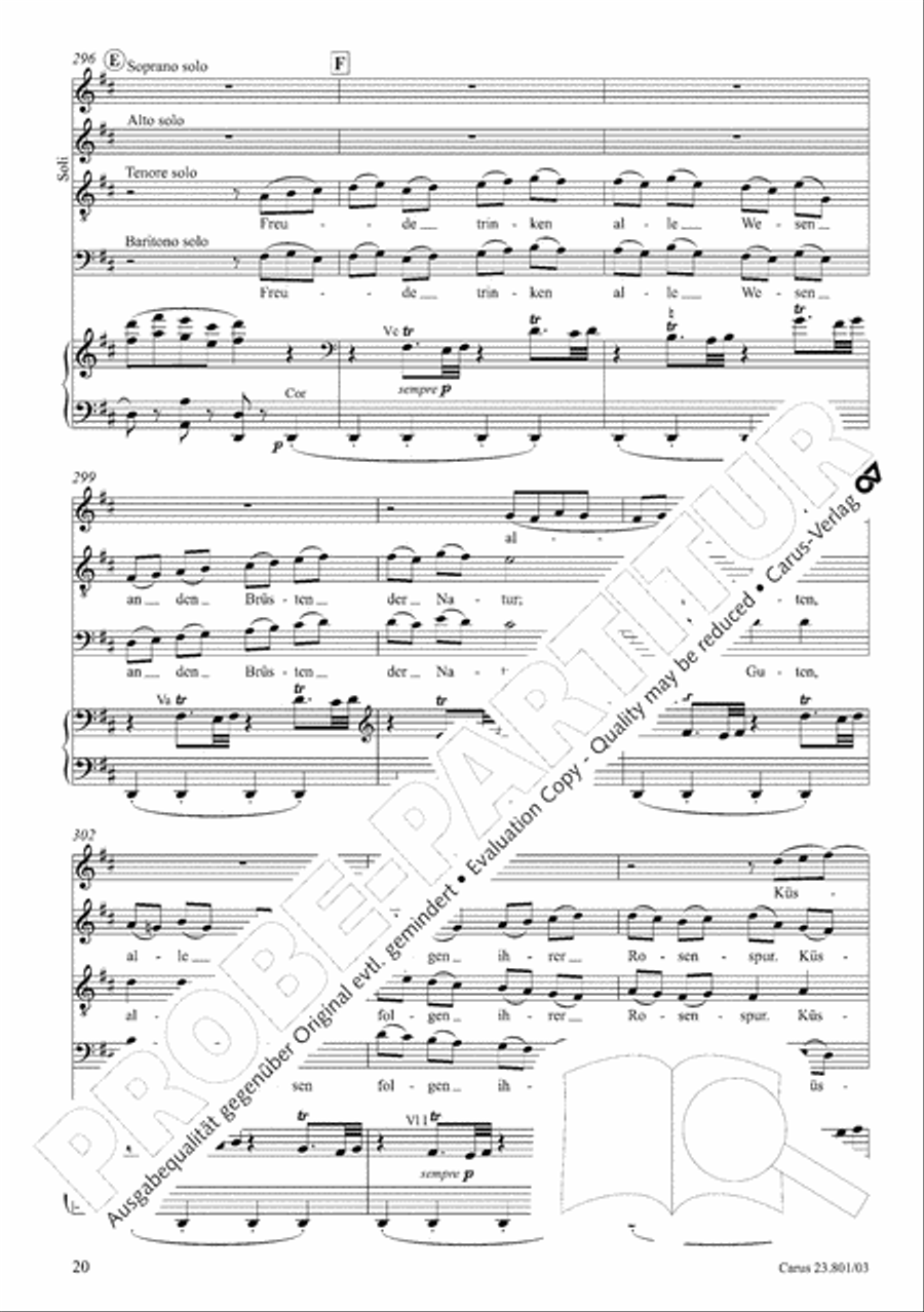 Symphony No. 9, Op. 125 - Finale (Choral Symphony) 4-Part scores gallery preview page 21