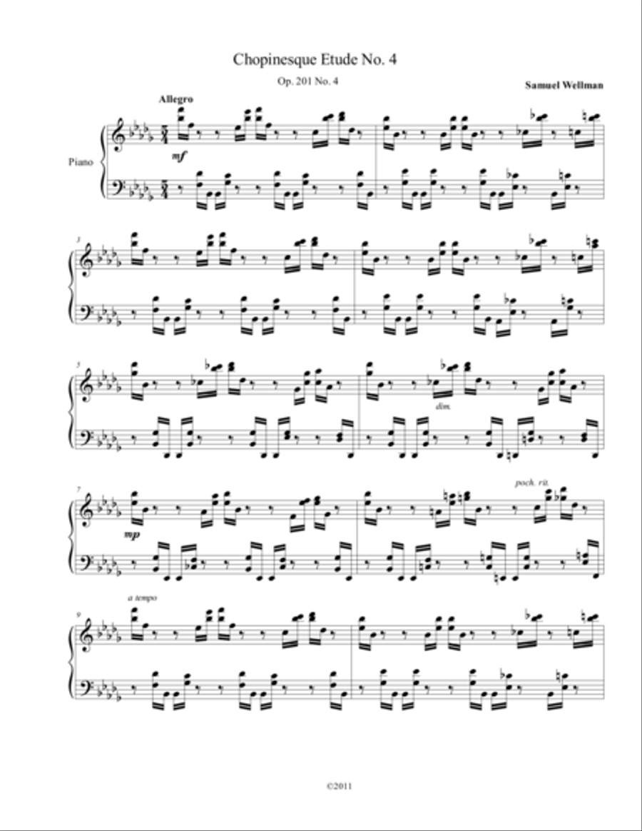 Chopinesque Etude No. 4 in B-flat Minor Piano Method scores gallery preview page 1