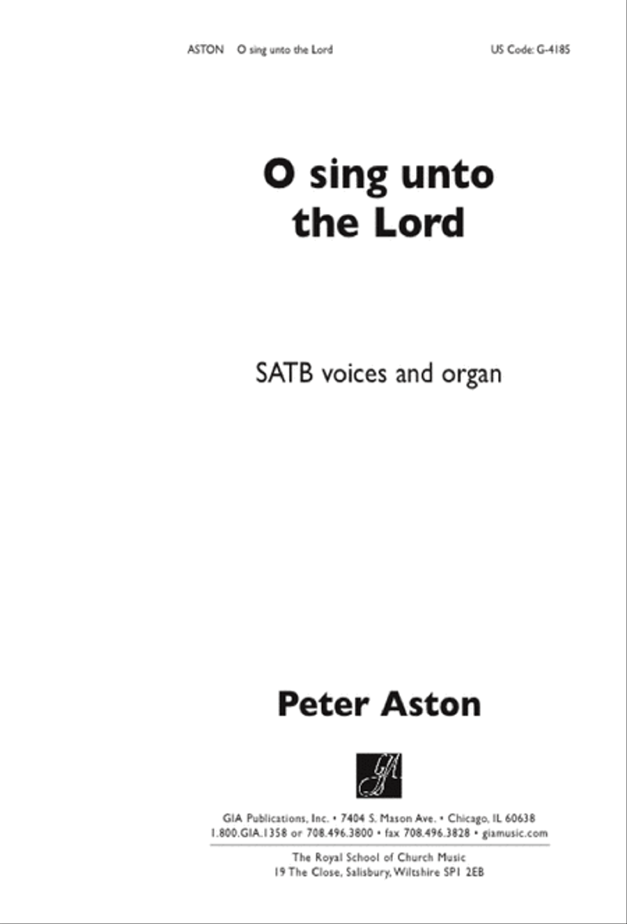 O Sing unto the Lord 4-Part scores gallery preview page 1