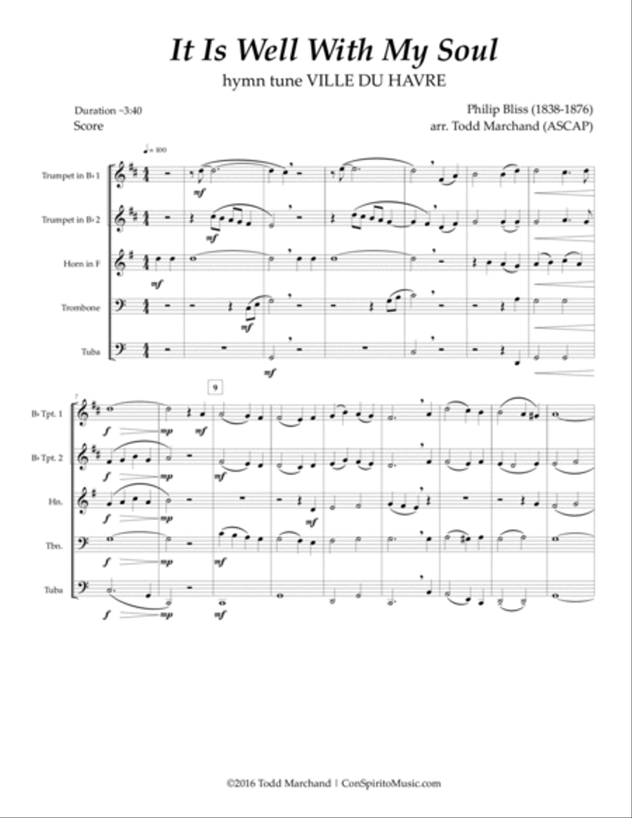 It Is Well With My Soul - brass quintet Brass Quintet scores gallery preview page 3