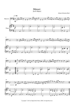 Book cover for Minuet (In G Major) - Johann Sebastian Bach (Bassoon + Piano)