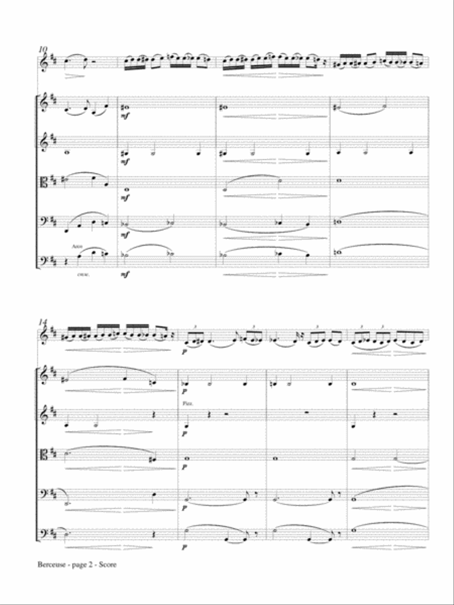 Berceuse for Flute and Strings Flute scores gallery preview page 3
