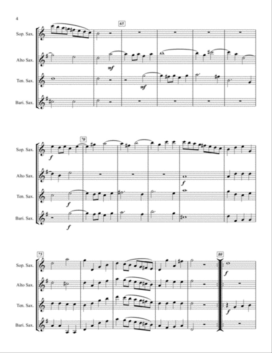 Fugato (from String Quartet No 2 in B flat major) Woodwind Quartet scores gallery preview page 4