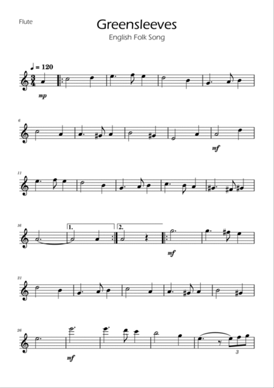 Greensleeves - Woodwind Trio w/ Piano Woodwind Trio scores gallery preview page 5