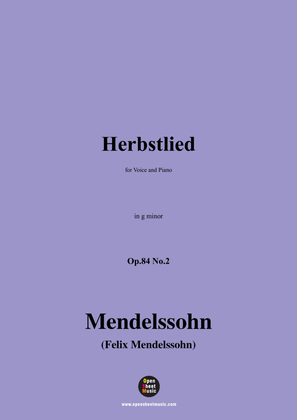 Book cover for F. Mendelssohn-Herbstlied,Op.84 No.2,in g minor