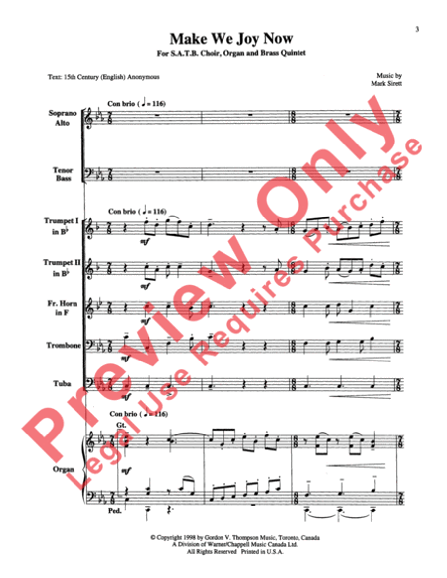 Make We Joy Now Choir scores gallery preview page 3