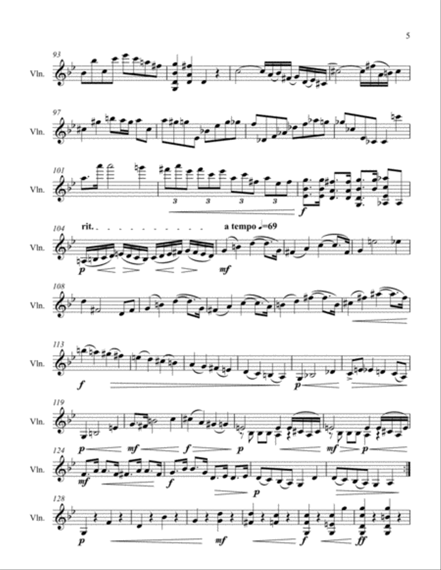 Sonata for Solo Violin in G minor Violin Solo scores gallery preview page 5