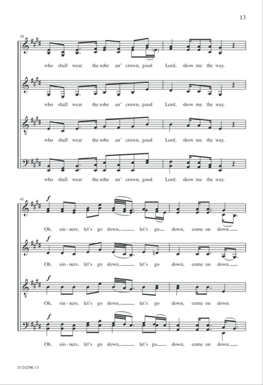 Down to the River to Pray Divisi scores gallery preview page 13