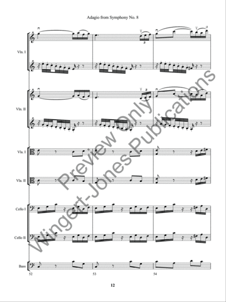 Adagio from Symphony No. 8 (Score) String Orchestra scores gallery preview page 15