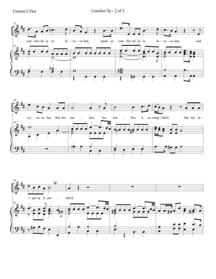 The Messiah for Young Voices - Unison/ 2 part Unison Choir scores gallery preview page 2