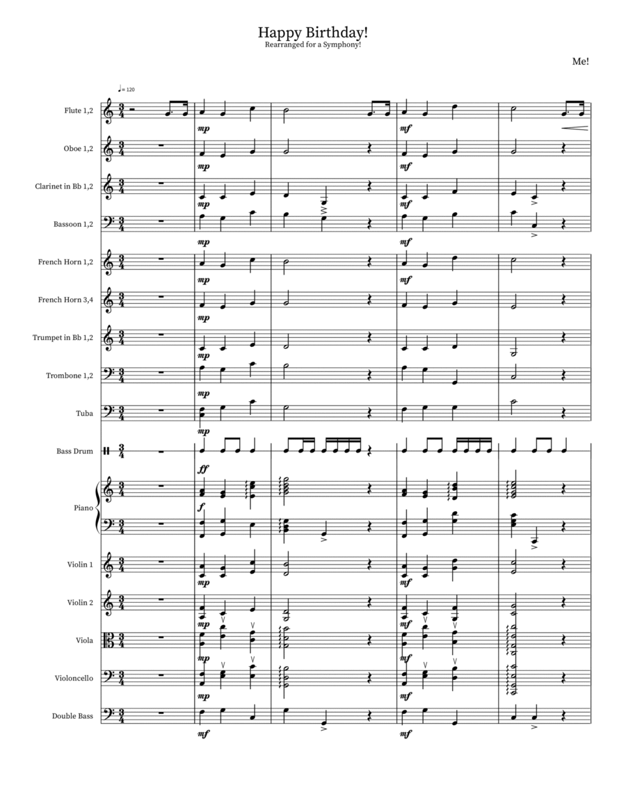 Happy Birthday! Full Orchestra scores gallery preview page 1
