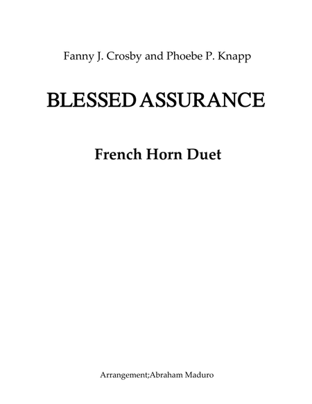 Blessed Assurance French Horn Duet image number null