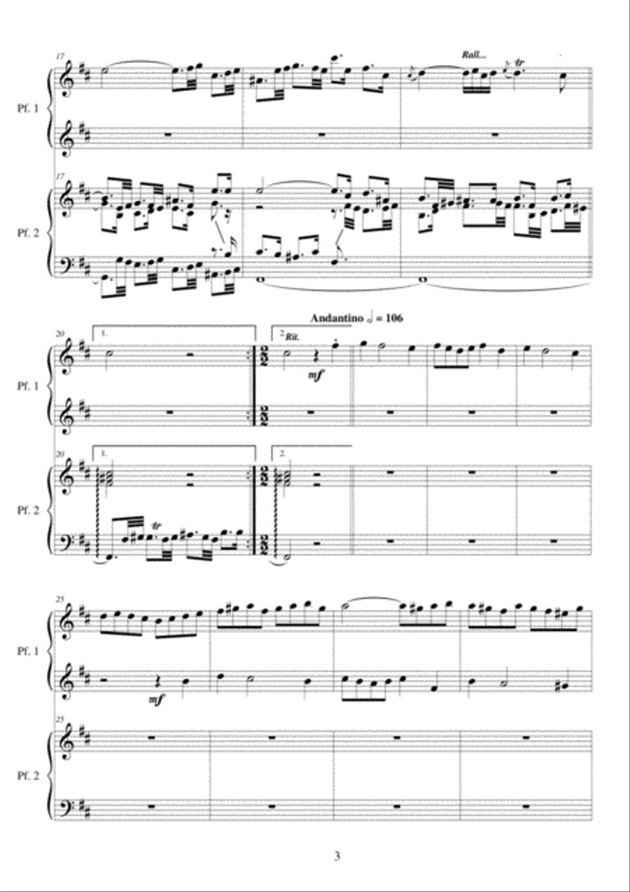 J.S.Bach - Suite no.2 in B minor - Transcription for 2 pianos 4-Part scores gallery preview page 3