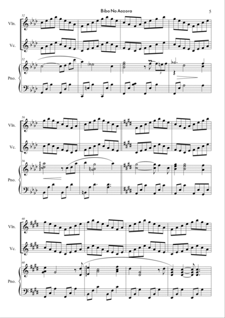 Bibo No Aozora (from Babel) Piano Trio scores gallery preview page 5