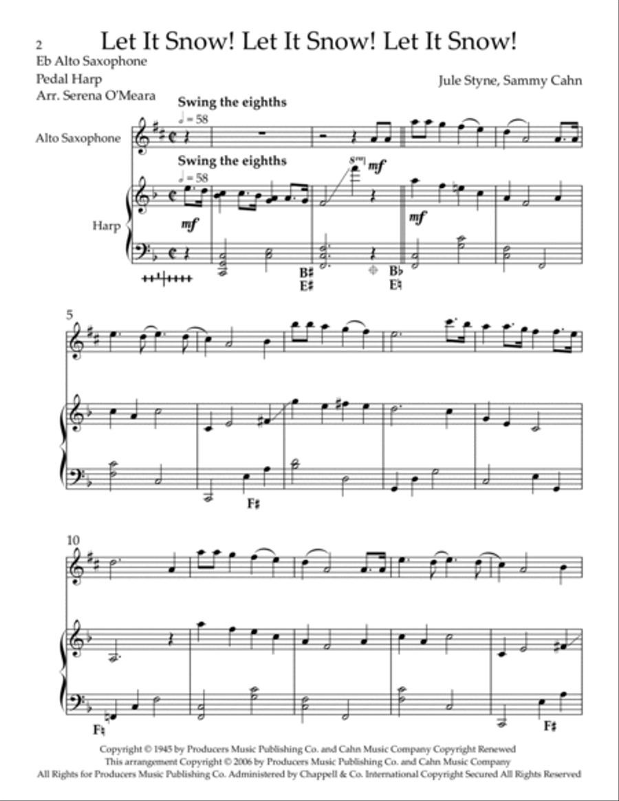 Let It Snow! Let It Snow! Let It Snow! Alto Saxophone scores gallery preview page 2