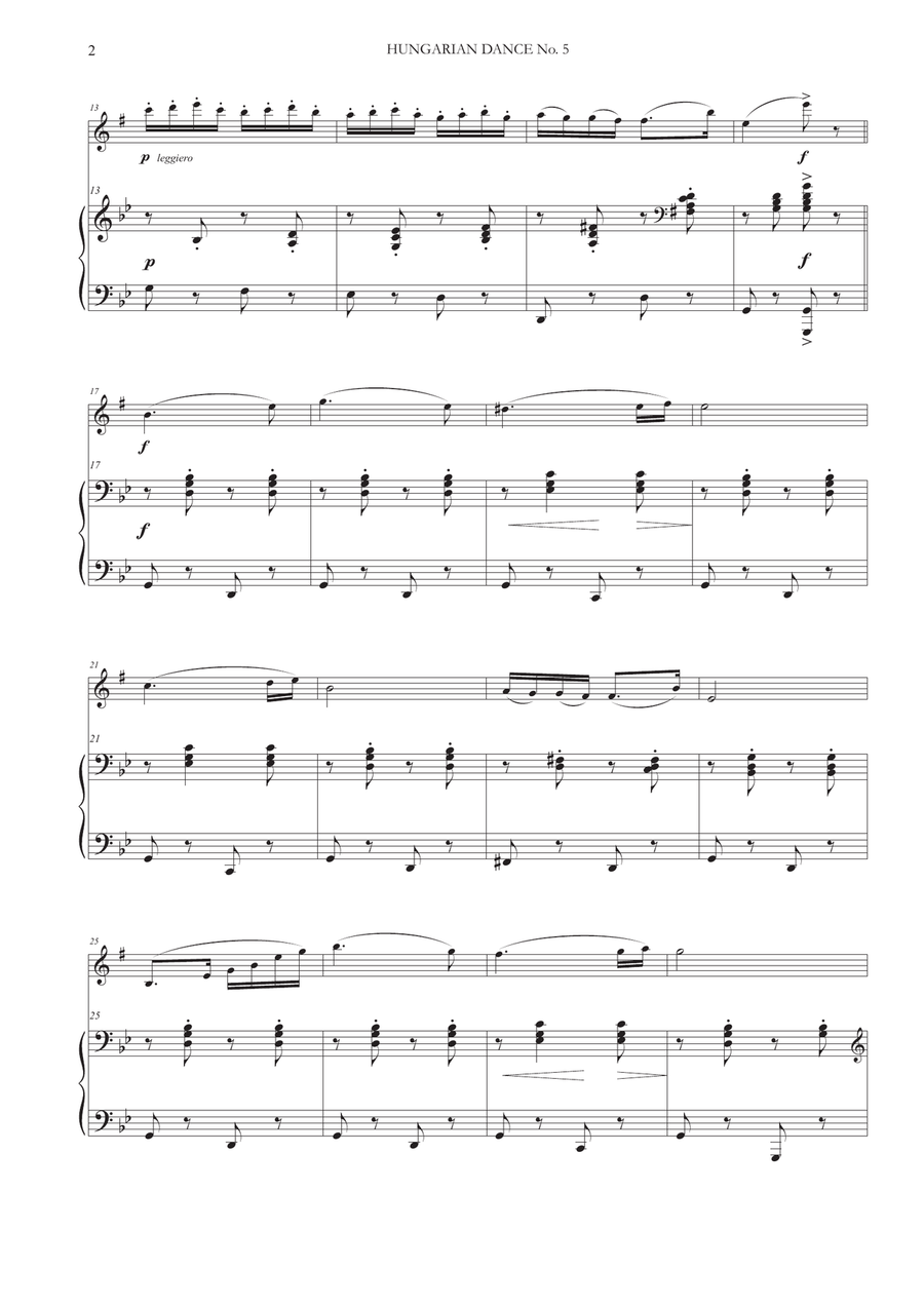 Hungarian Dance No. 5 for Alto Saxophone and Piano Hungarian Dance No. 5 for Alto Saxophone and Piano Alto Saxophone scores gallery preview page 2