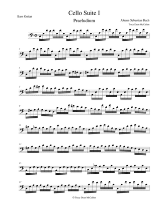 Bach Cello Suite No.1 Prelude For Bass Guitar