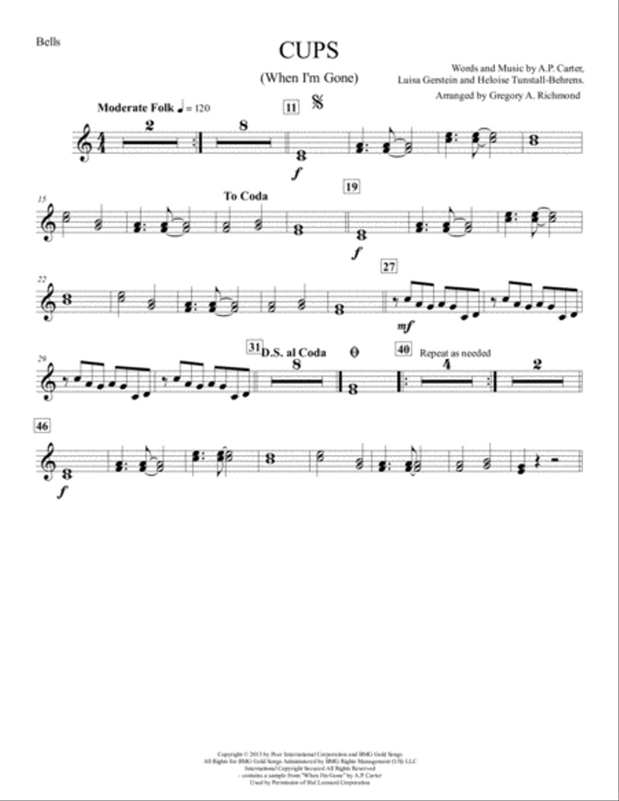 Cups (When I'm Gone) Percussion Ensemble scores gallery preview page 6