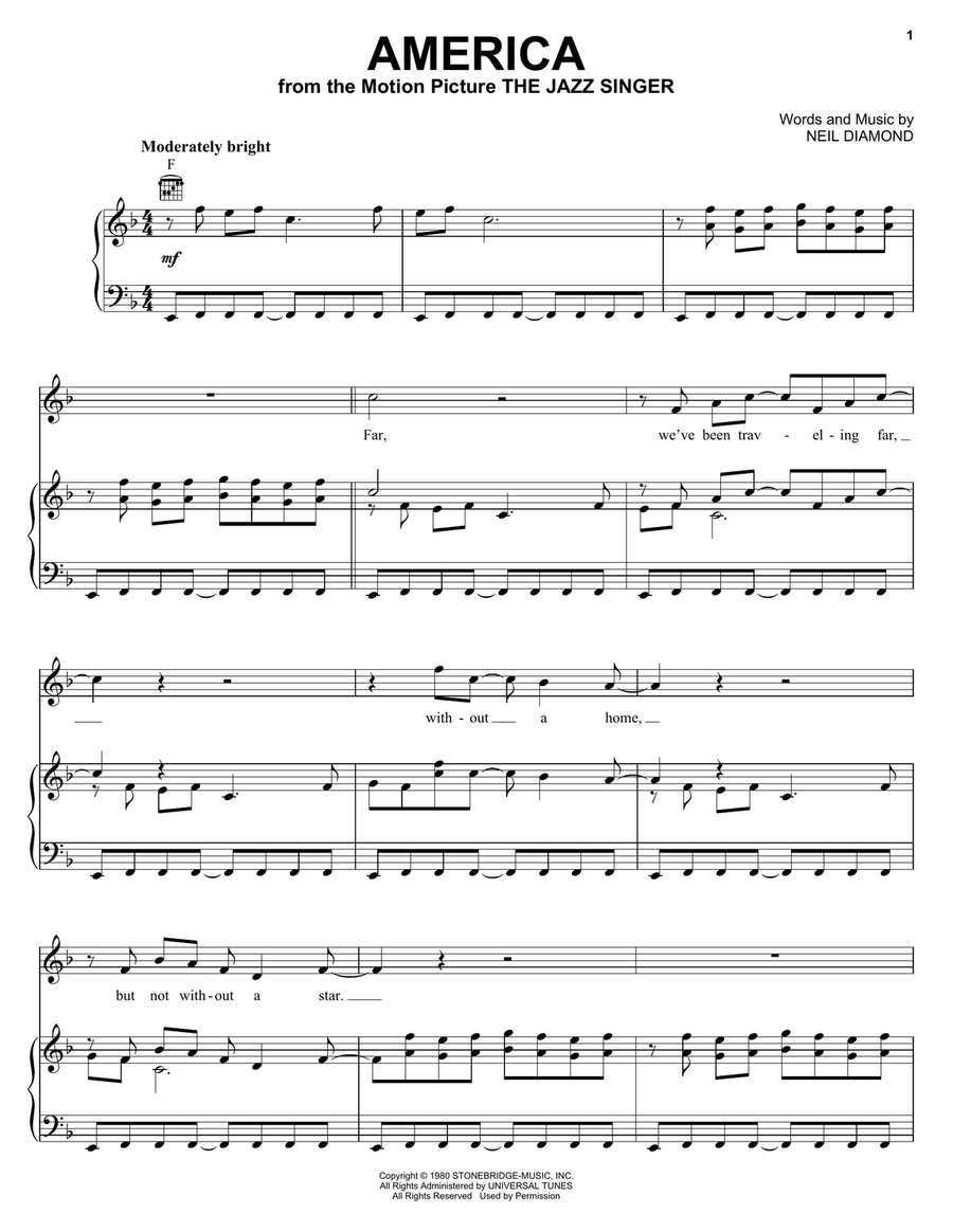 America America Acoustic Guitar scores gallery preview page 1