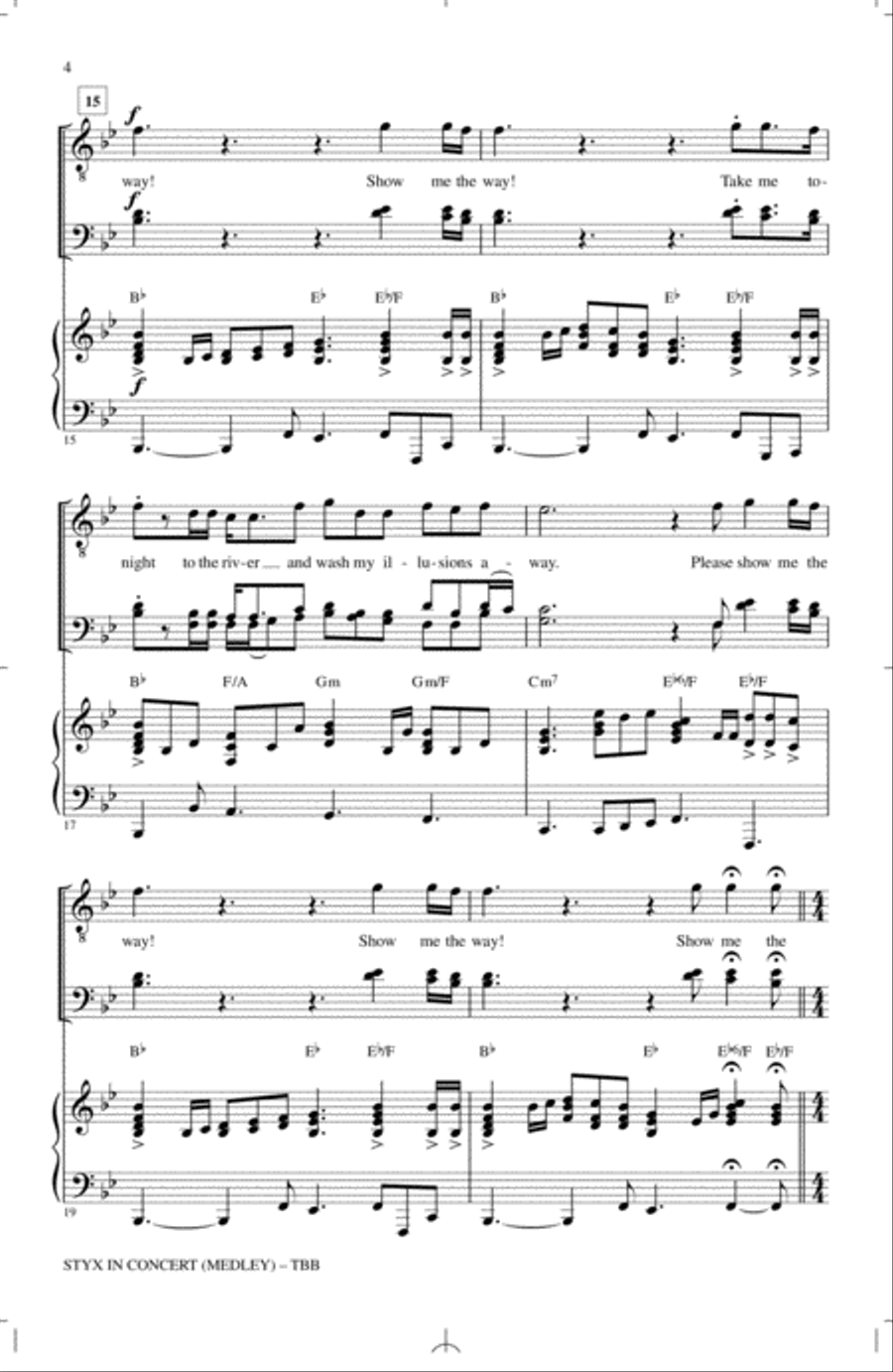 Styx In Concert (Medley) 3-Part scores gallery preview page 3
