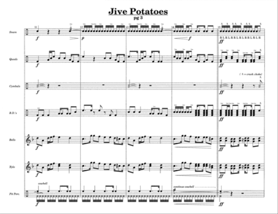 Jive Potatoes w/Tutor Tracks Percussion Ensemble scores gallery preview page 5