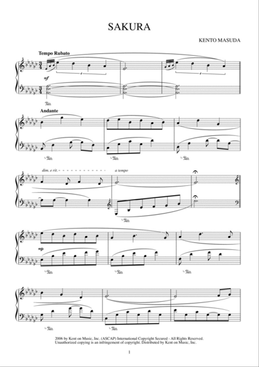 SAKURA Piano Solo scores gallery preview page 2
